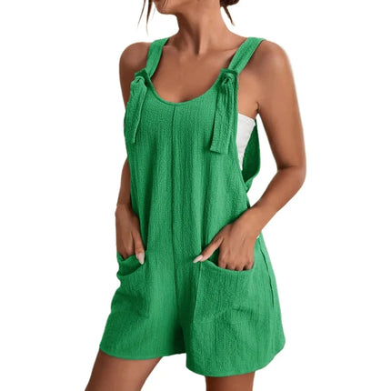 Women’s Summer 2024 Strappy Sleeveless Jumpsuit with Pockets