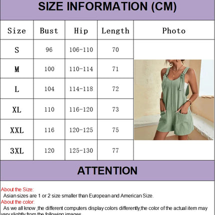 Women’s Summer 2024 Strappy Sleeveless Jumpsuit with Pockets