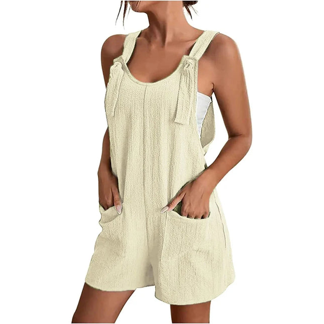 Women’s Summer 2024 Strappy Sleeveless Jumpsuit with Pockets