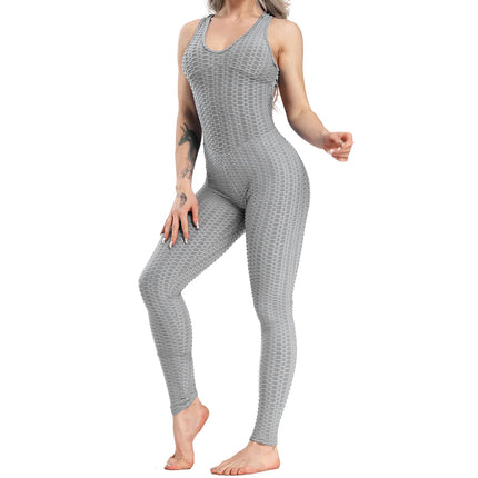 White & Black Push-Up Backless Fitness Romper