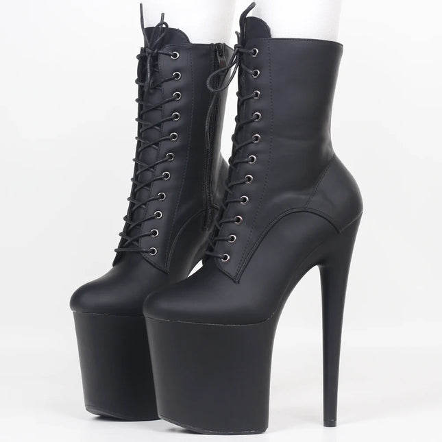 JIALUOWEI INS 20cm Extreme High Heel Platform Boots