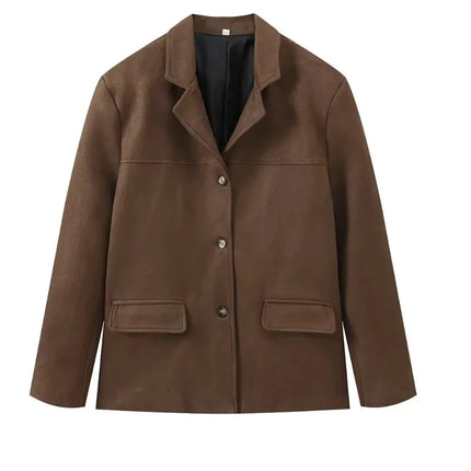 2025 Autumn Suede Jacket – Casual Single-Breasted Street Coat