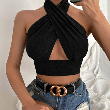 Women’s Summer Crop – Cutout Halter Neck