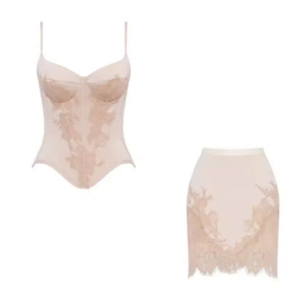 2025 Lace Corset Mini Set – Sexy Sleeveless Bandage Party Look