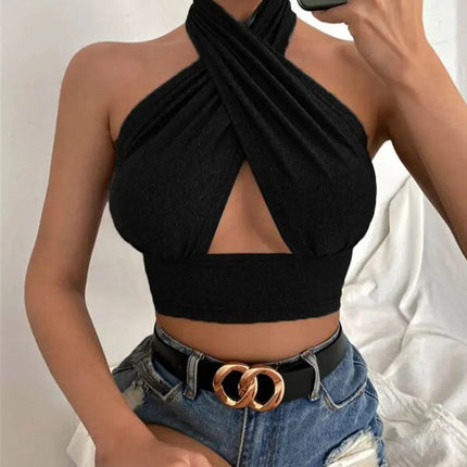 Women’s Summer Crop – Cutout Halter Neck