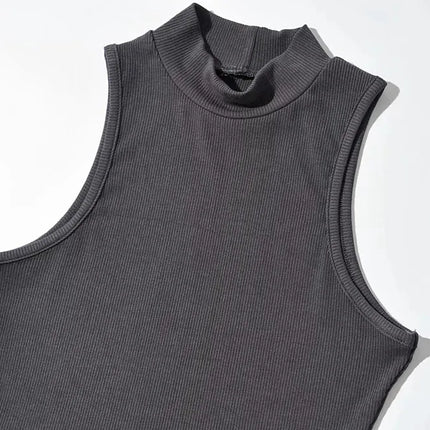 Summer High Neck Crop Top – Women’s Sleeveless Tank (5 Colors)