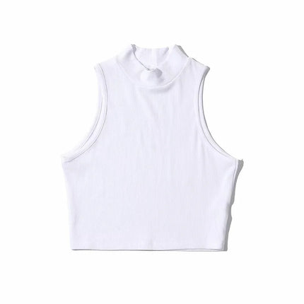 Summer High Neck Crop Top – Women’s Sleeveless Tank (5 Colors)