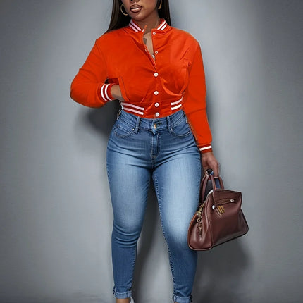 European Single-Breasted Baseball Jacket – Women’s Spring & Autumn