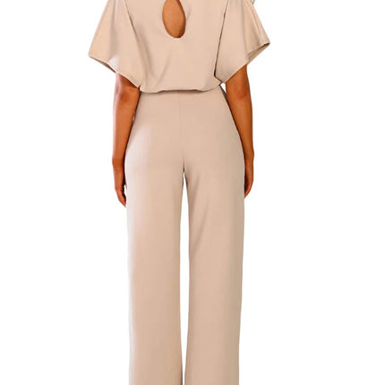 Women’s Elegant Wide-Leg Jumpsuit with Waist Tie