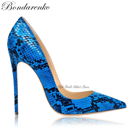 Python-Print Women’s Pointed-Toe Stiletto Pumps