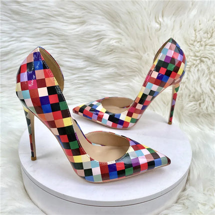 Women’s Checkered Pointed-Toe Stiletto Pumps