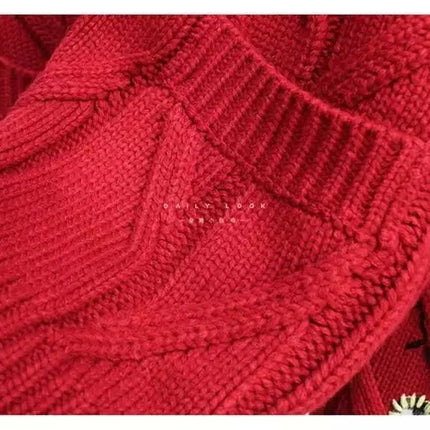 Women’s Embroidered Letter Knit Cardigan