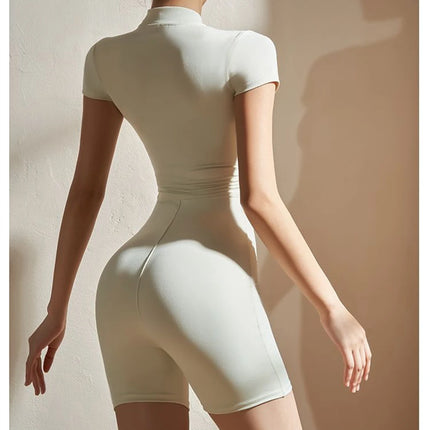 Women’s Slim Fit Short Sleeve Yoga Jumpsuit