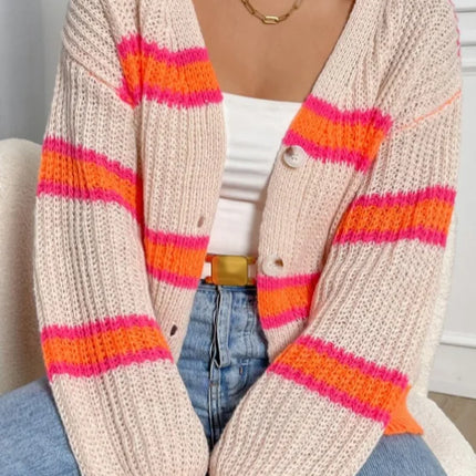 Women’s Loose Striped Knit Cardigan