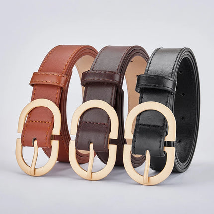 105cm Women’s Black Belt with Metal Buckle
