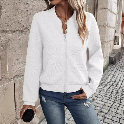 2025 Euro-American Zip Jacket – Solid Color Fashion Outerwear
