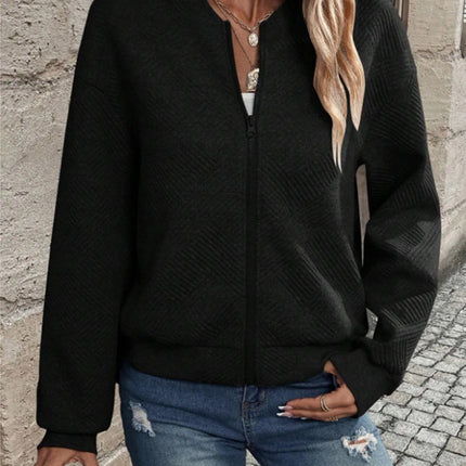 2025 Euro-American Zip Jacket – Solid Color Fashion Outerwear