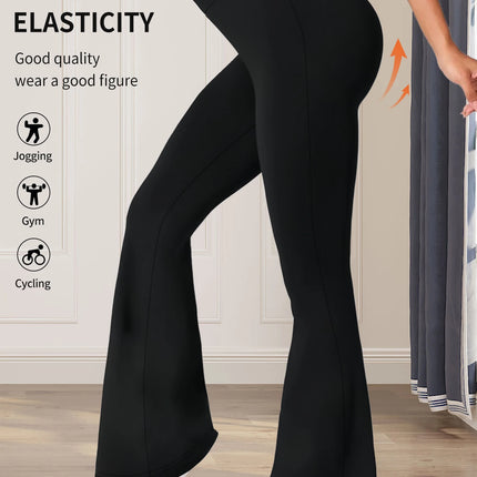 Women’s High-Waist Slim Flared Black Pants – Spring/Summer