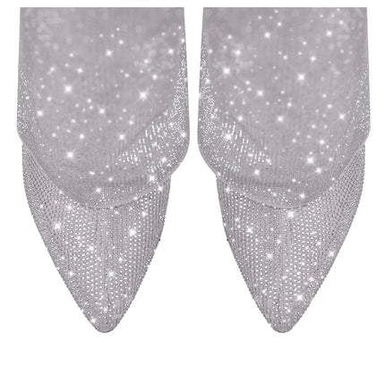Onlymaker Women’s Rhinestone Knee-High Party Boots