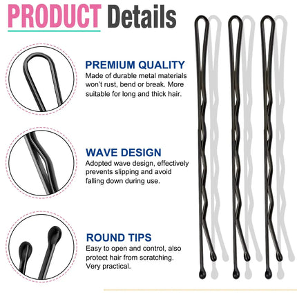 Hair Styling Pins – Black Bobby Clips 60/600pcs