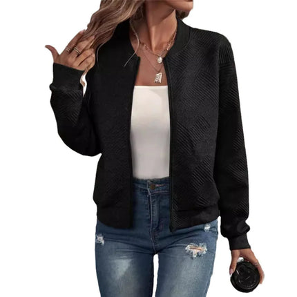 2025 Euro-American Zip Jacket – Solid Color Fashion Outerwear