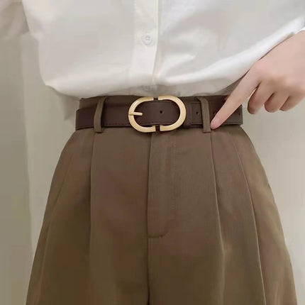 105cm Women’s Black Belt with Metal Buckle