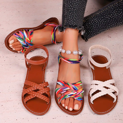 2025 Women’s Summer Roman Strap Flat Sandals