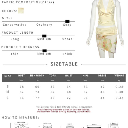Nibber Halter Two-Piece Set – Backless Top & Reversible Patchwork Skirt