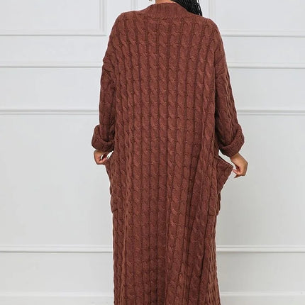 Women’s Yellow Crochet Knit Long Cardigan
