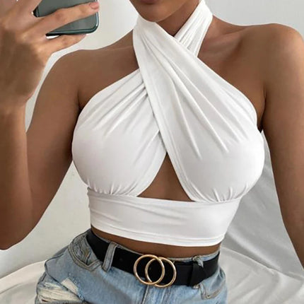 Women’s Summer Crop – Cutout Halter Neck