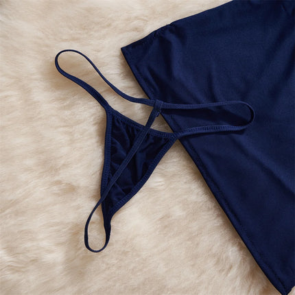 Irregular Crop & Skirt Lingerie Set – Slim Fit Cosplay Pajama Style