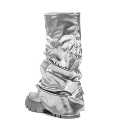 Women’s Mid-Calf Platform Pleated Boots