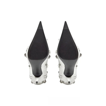 Women’s Pointed Rivet Tassel Knee-High Boots with Side Zip