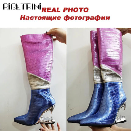 Women’s INS Motorcycle Platform Knee-High Boots