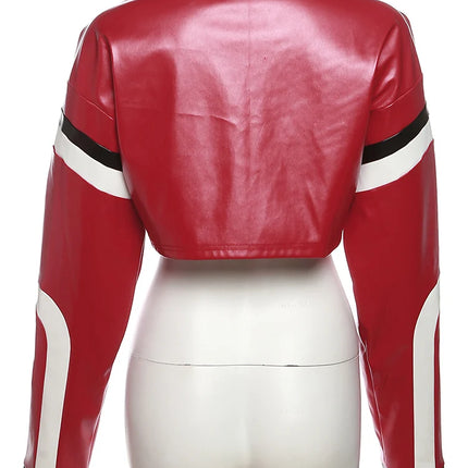 Weird Puss Faux Leather Varsity – Hipster Streetwear Crop Coat
