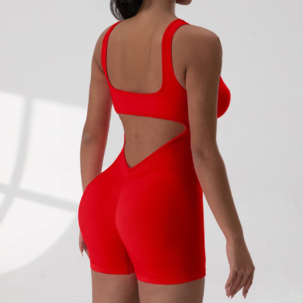 Women’s Sexy U-Neck Backless Slim Romper Jumpsuit