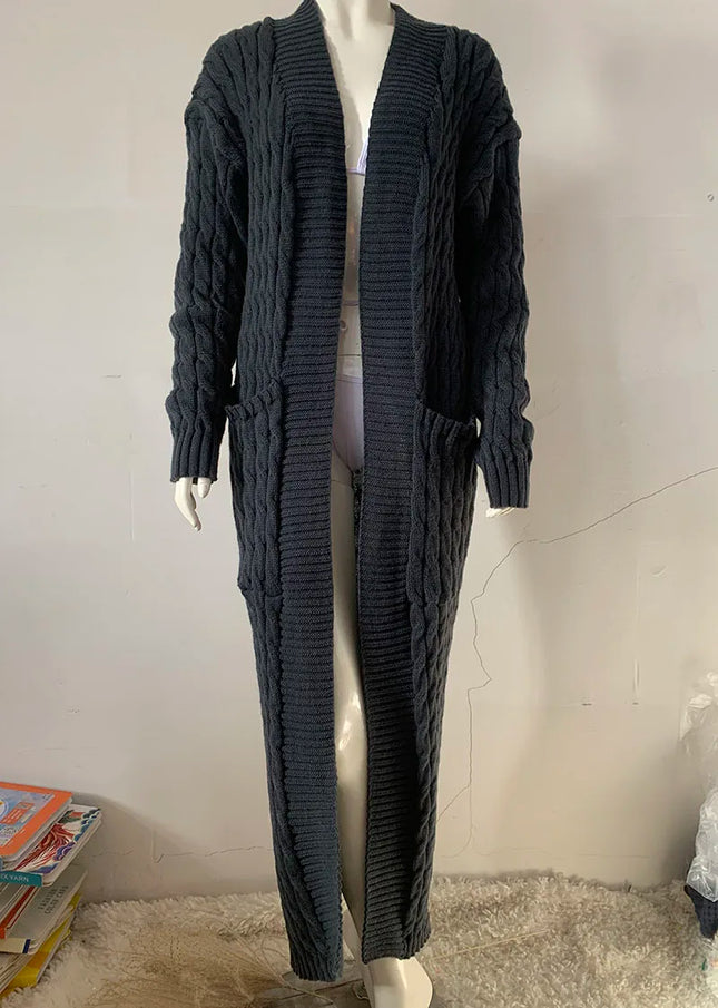 Women’s Yellow Crochet Knit Long Cardigan