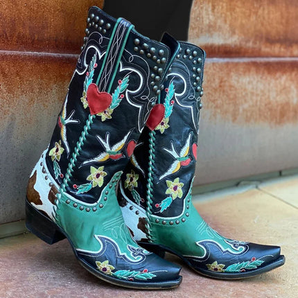 Women’s Embroidered Leather Western Cowboy Boots