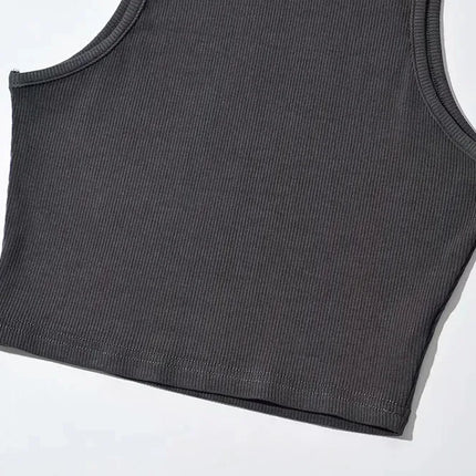 Summer High Neck Crop Top – Women’s Sleeveless Tank (5 Colors)