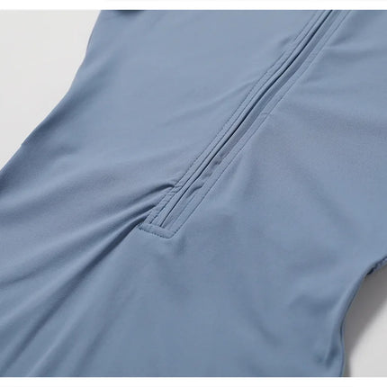 Short Sleeve Zipper Yoga Jumpsuit Romper for Women