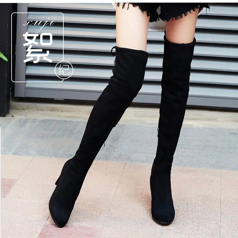 Winter 2024 Over-The-Knee Stretch High Heel Boots