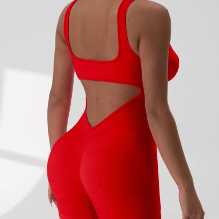 Women’s Sexy U-Neck Backless Slim Romper Jumpsuit