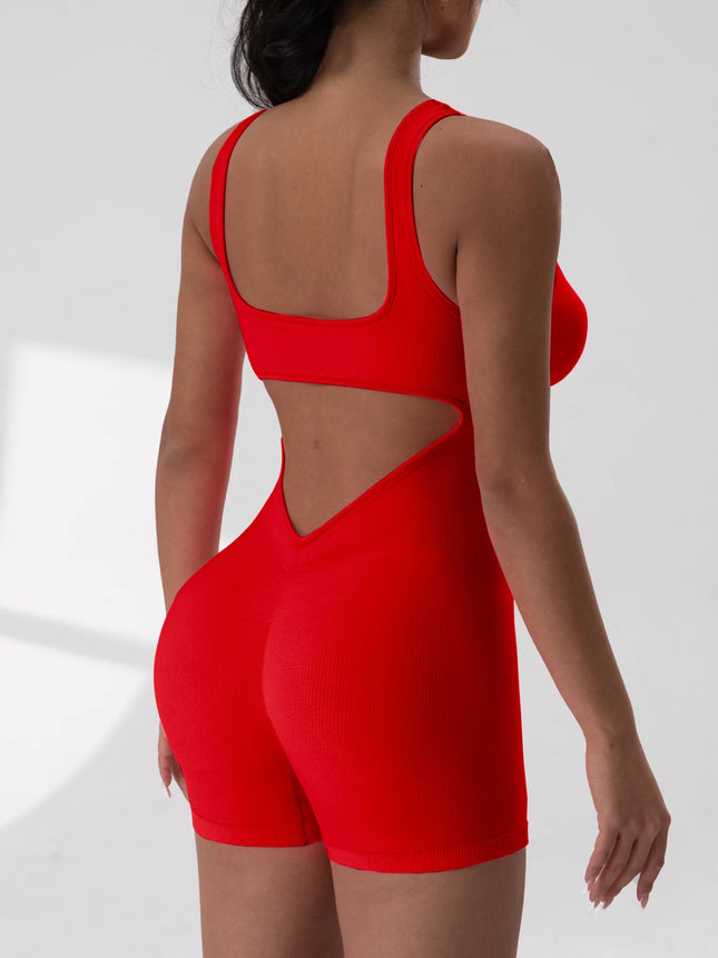 Women’s Sexy U-Neck Backless Slim Romper Jumpsuit