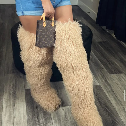 Women’s Mongolian Faux Fur Knee-High Boots