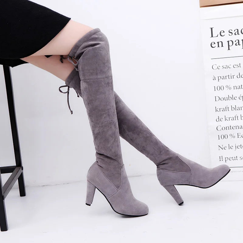 Winter 2024 Over-The-Knee Stretch High Heel Boots