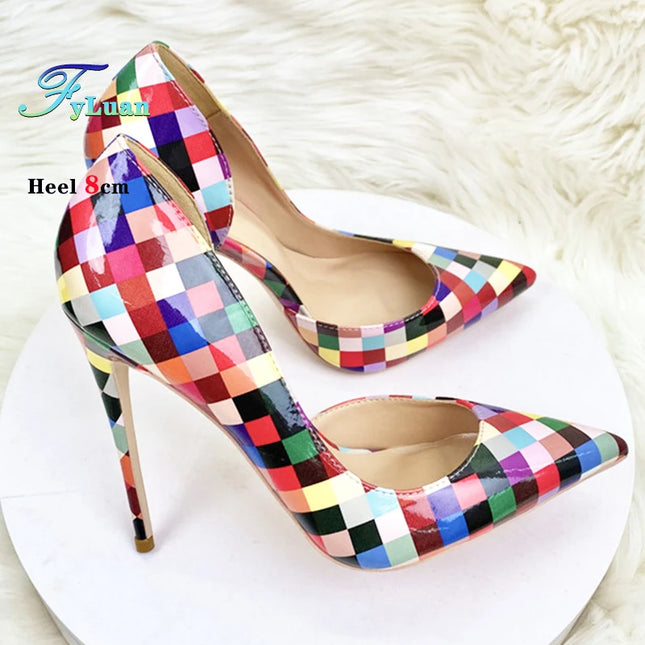 Women’s Checkered Pointed-Toe Stiletto Pumps