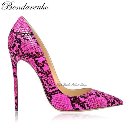 Python-Print Women’s Pointed-Toe Stiletto Pumps