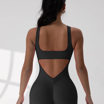 Women’s Sexy U-Neck Backless Slim Romper Jumpsuit