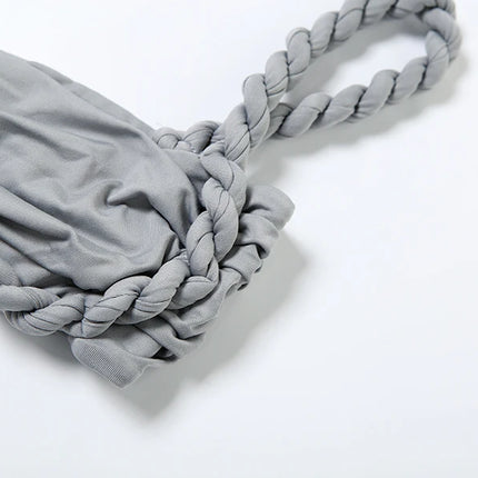 Weird Puss 2-Piece Bandage Set – Square Neck Bra & Ruched Skirt