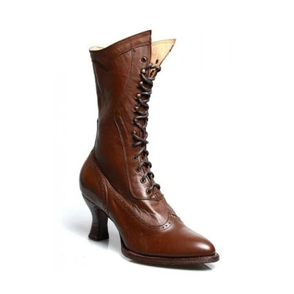 British Punk Retro PU Leather Ankle Boots for Women